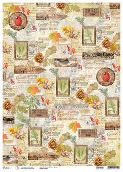 Ciao Bella Rice Paper A3 Piuma Boreal Nature - 3 Sheets-1