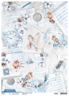 Papel de arroz Ciao Bella A3 Piuma Snow Kissed - 3 hojas-1
