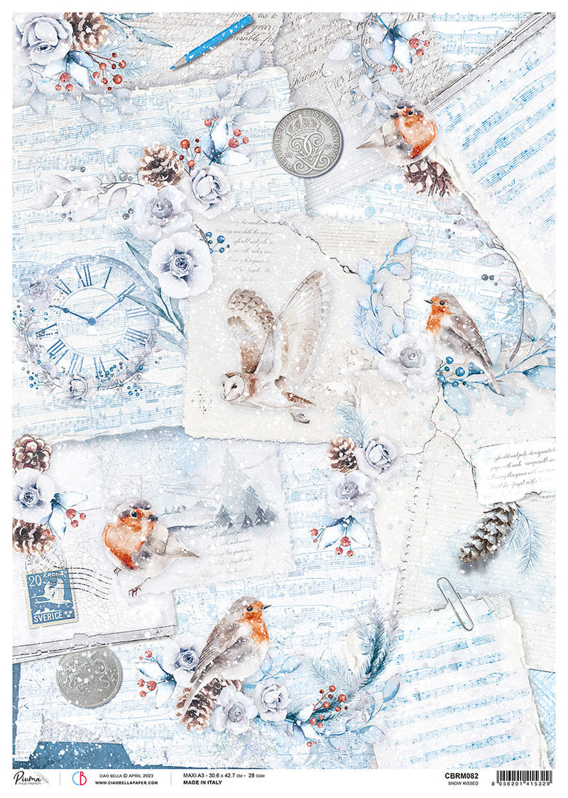 Papel de arroz Ciao Bella A3 Piuma Snow Kissed - 3 hojas-1