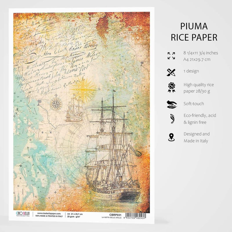 Ciao Bella Rice Paper A4 La Rotta Delle Stelle-3