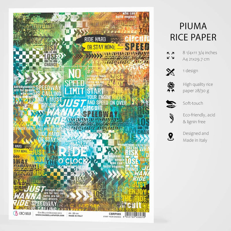 Ciao Bella Rice Paper A4 Start Your Engines-3
