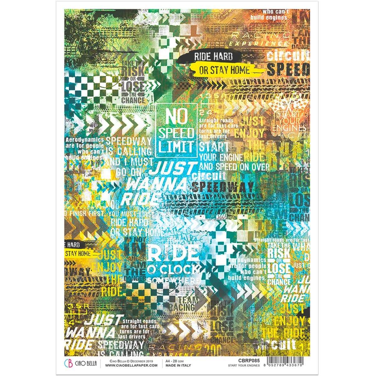Ciao Bella Rice Paper A4 Start Your Engines-1