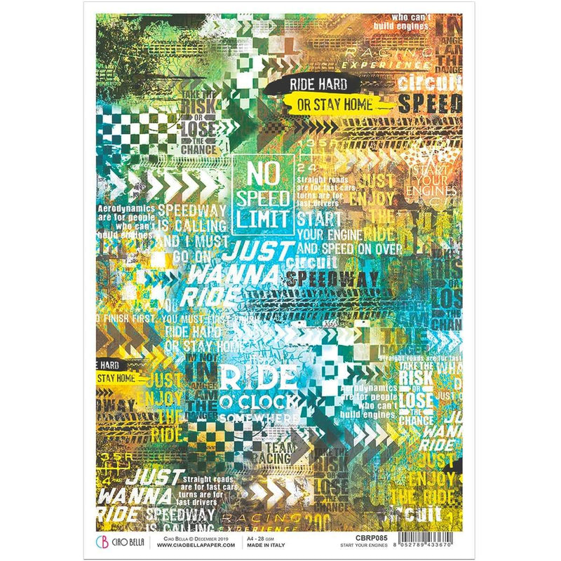 Ciao Bella Rice Paper A4 Start Your Engines-1