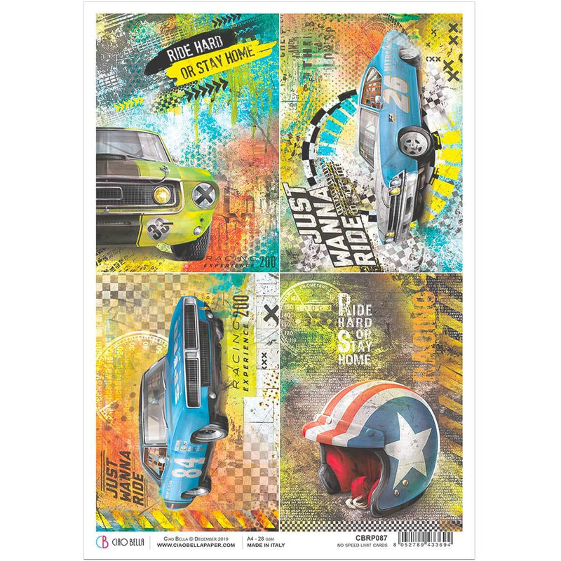 Ciao Bella Rice Paper A4 No Speed Limit Cards-1