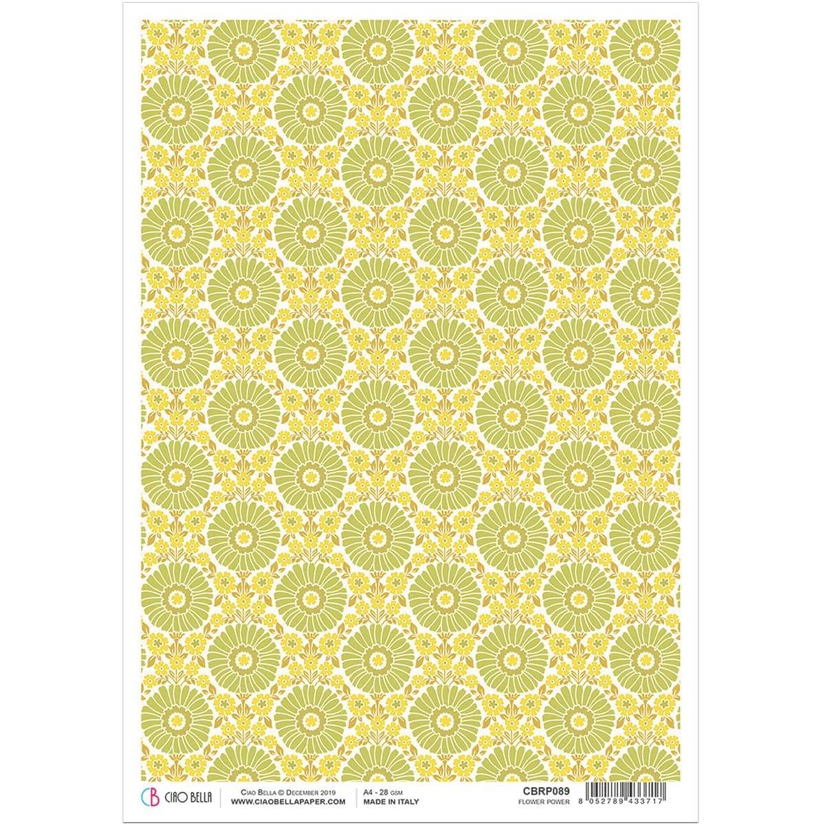 Ciao Bella Rice Paper A4 Flower Power-1