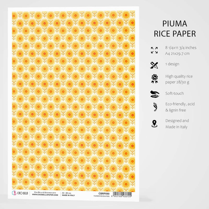 Ciao Bella Rice Paper A4 Flower Revolution-3