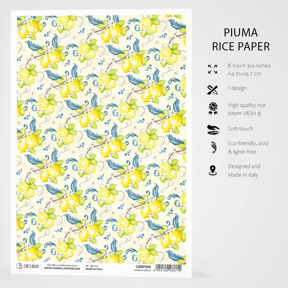 Ciao Bella Rice Paper A4 Limoni di Sicilia-3