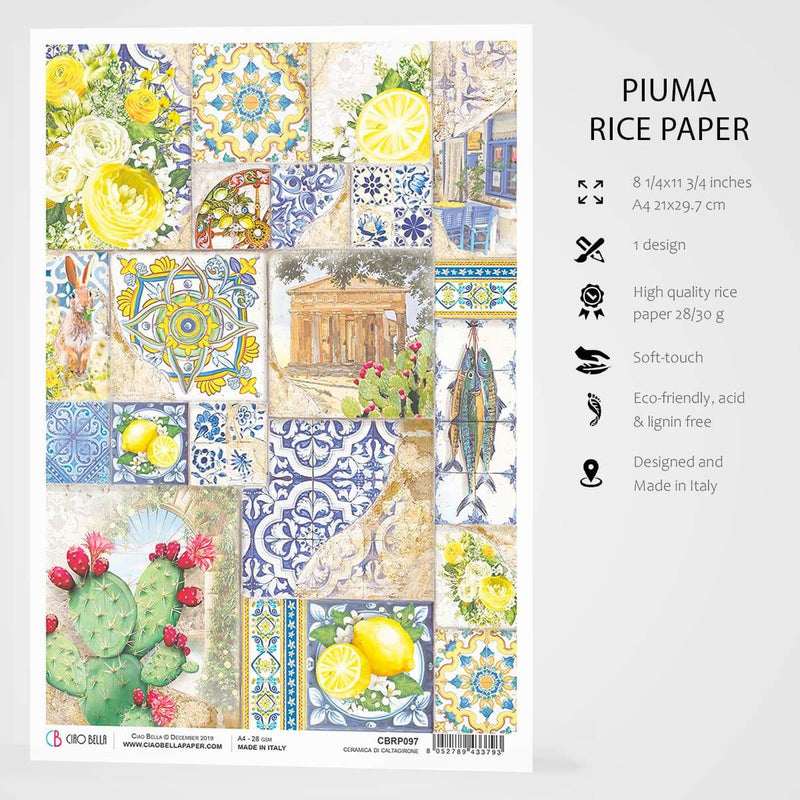 Ciao Bella Rice Paper A4 Ceramica di Caltagirone-3