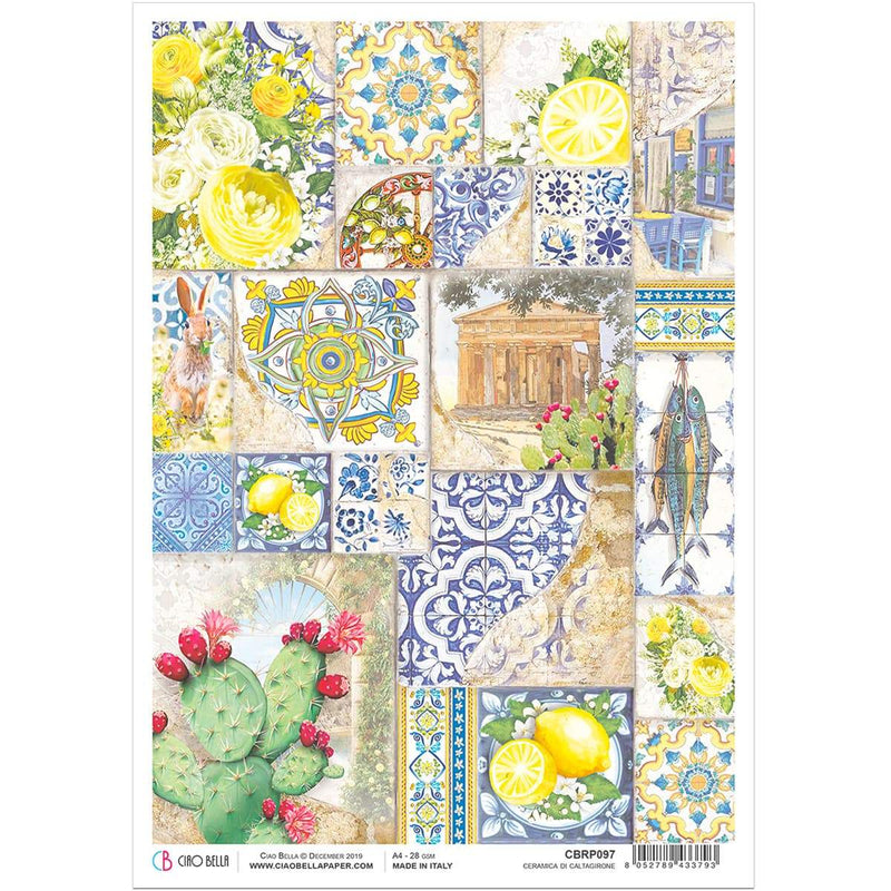 Ciao Bella Rice Paper A4 Ceramica di Caltagirone-1