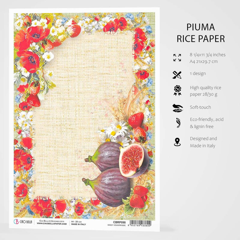 Ciao Bella Rice Paper A4 Sweet Countryside-3