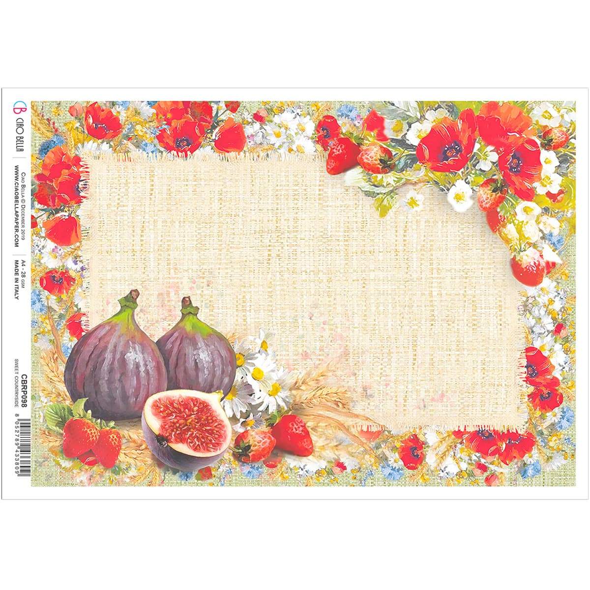 Ciao Bella Rice Paper A4 Sweet Countryside-1