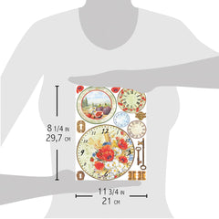 Ciao Bella Rice Paper A4 Tuscan Clocks-2