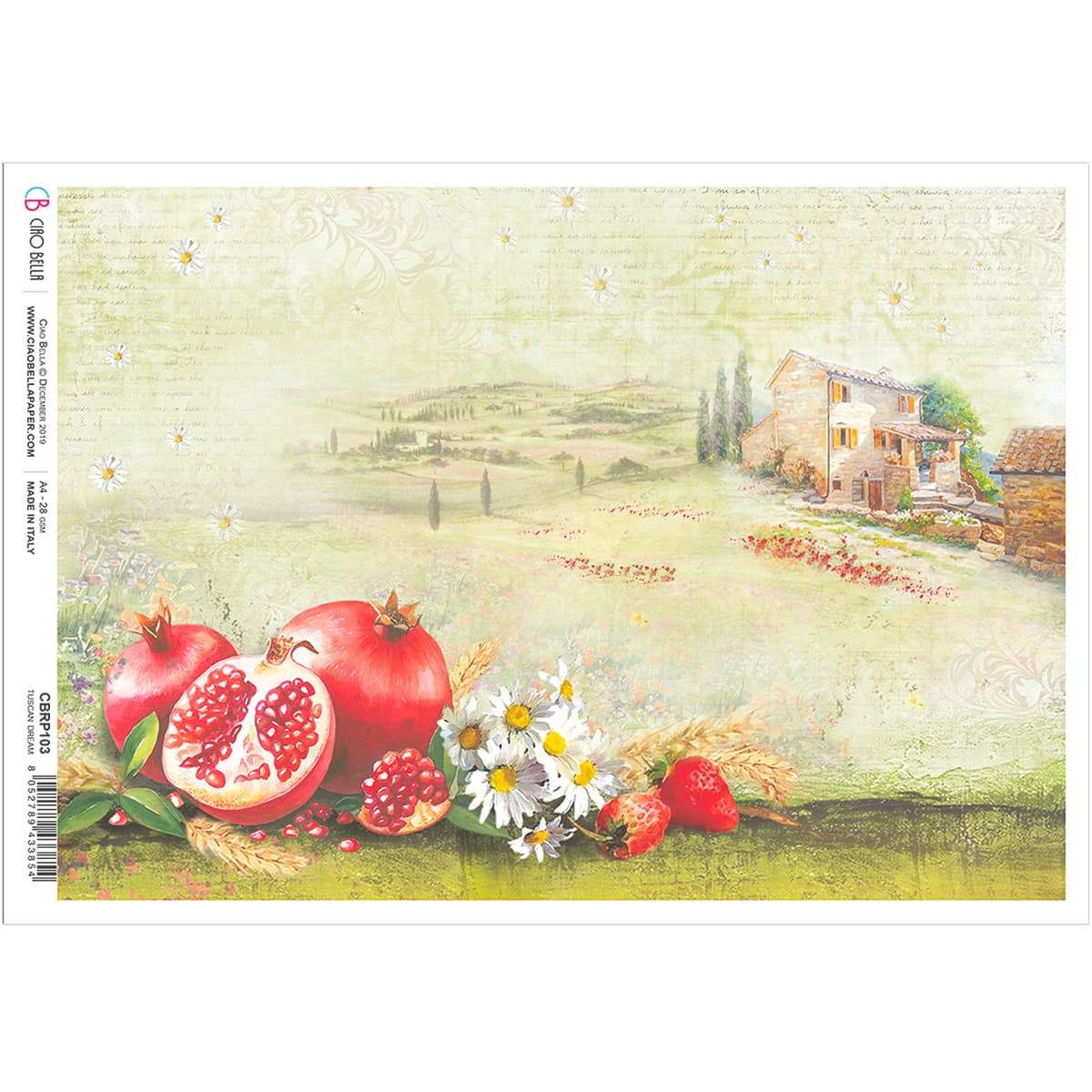 Ciao Bella Rice Paper A4 Tuscan Dream-1