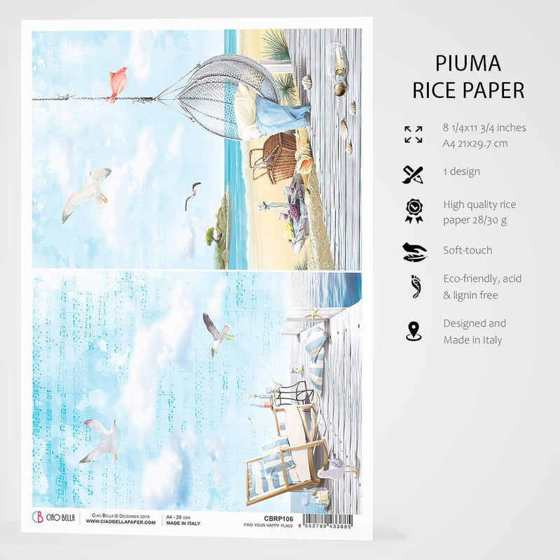 Ciao Bella Rice Paper A4 Find Your Happy Place-3
