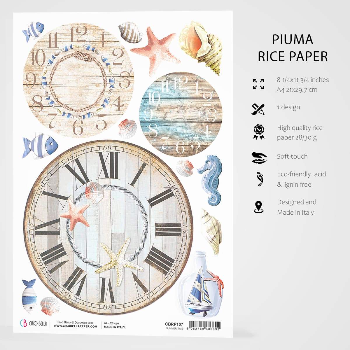 Ciao Bella Rice Paper A4 Summer Time-3