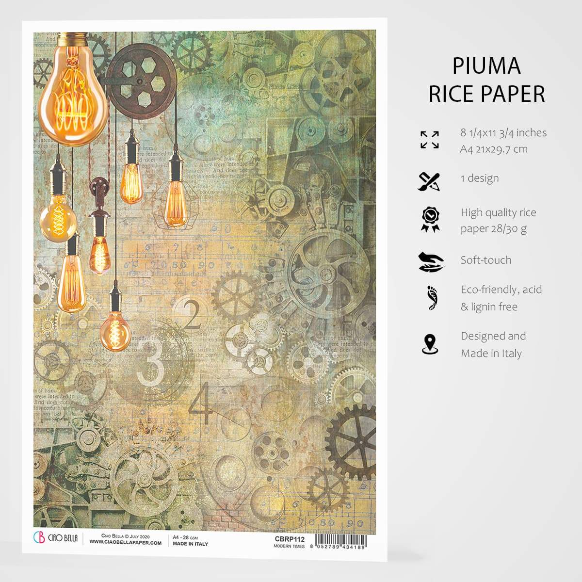 Ciao Bella Rice Paper A4 Modern Times-3