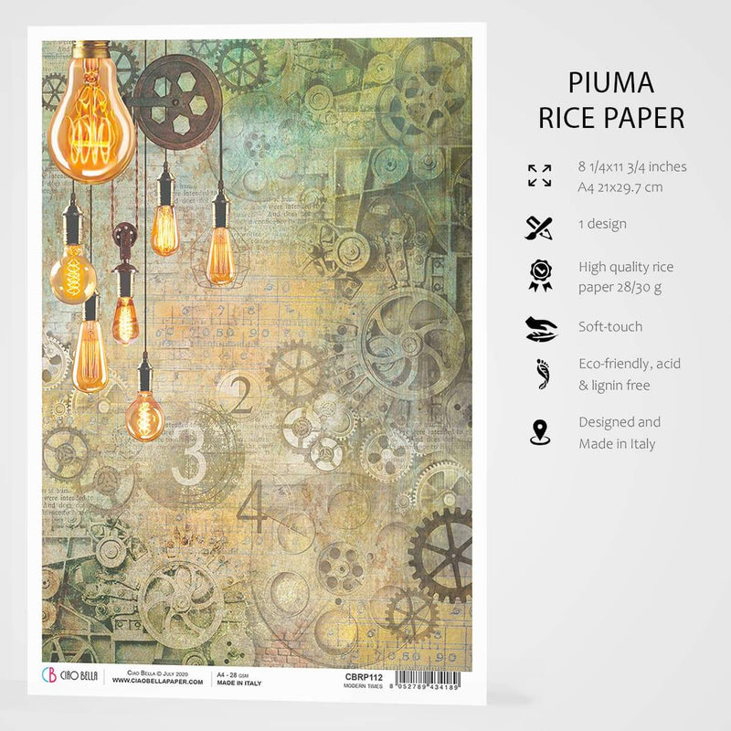 Ciao Bella Rice Paper A4 Modern Times-3