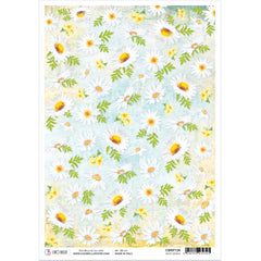 Ciao Bella Rice Paper A4 White Daisies-1