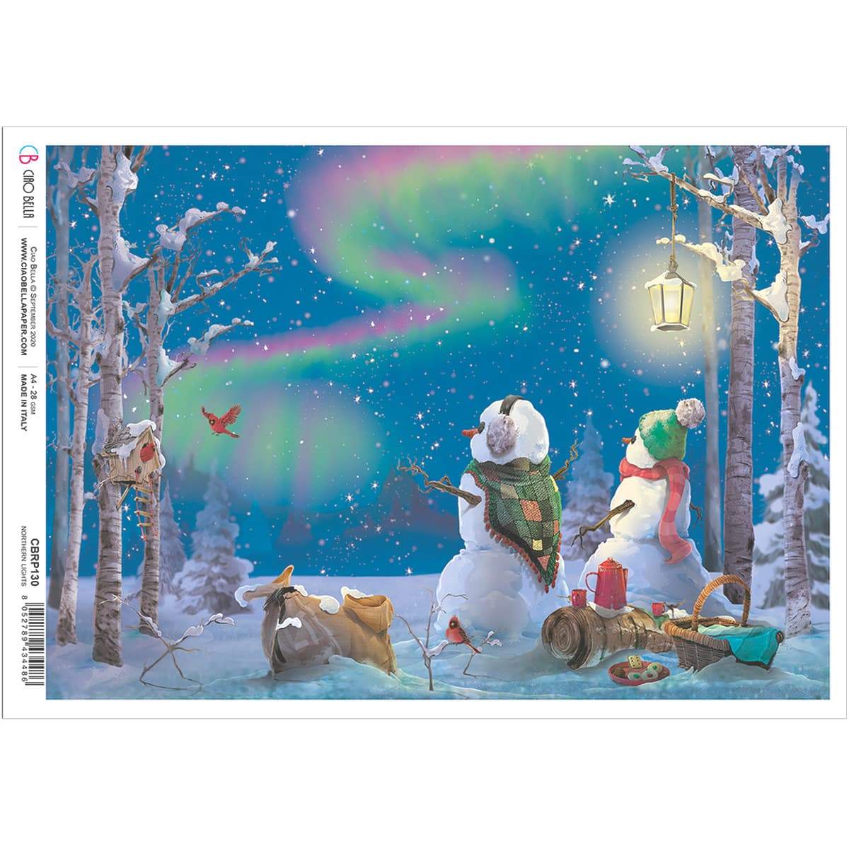 Ciao Bella Rice Paper A4 Northern Lights-1