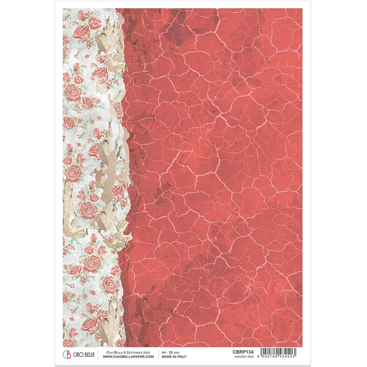 Ciao Bella Rice Paper A4 Ancient Red-1