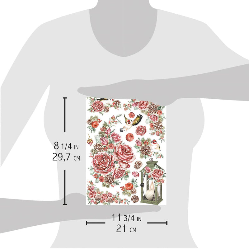 Ciao Bella Rice Paper A4 Frozen Roses-2