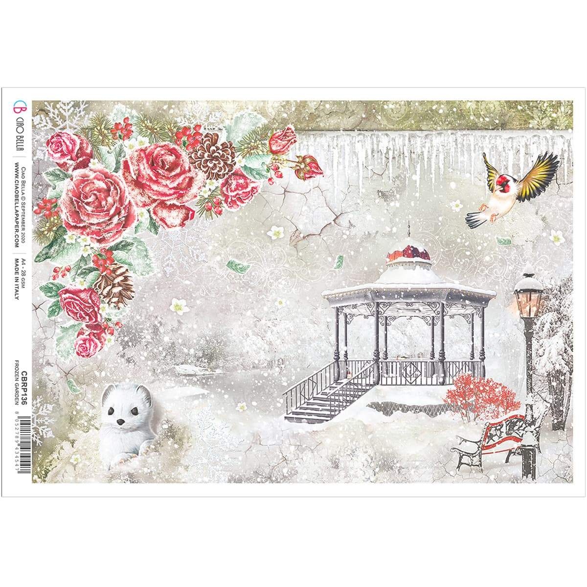 Ciao Bella Rice Paper A4 Frozen Garden-1
