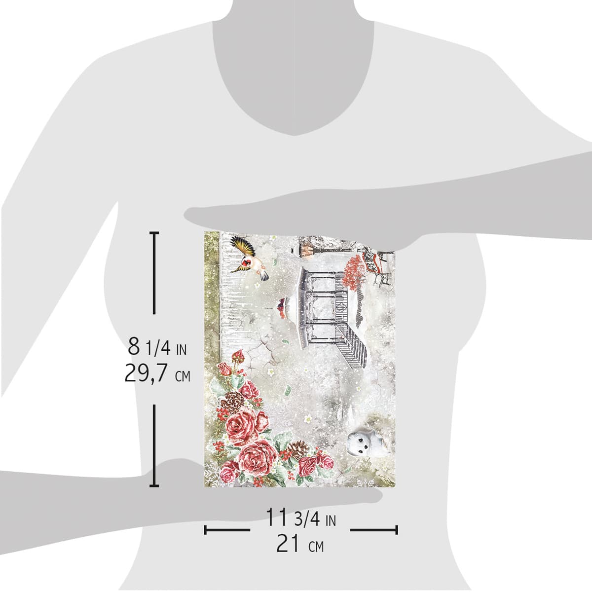 Ciao Bella Rice Paper A4 Frozen Garden-2