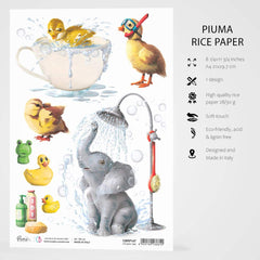Ciao Bella Rice Paper A4 It's Bath Time-3