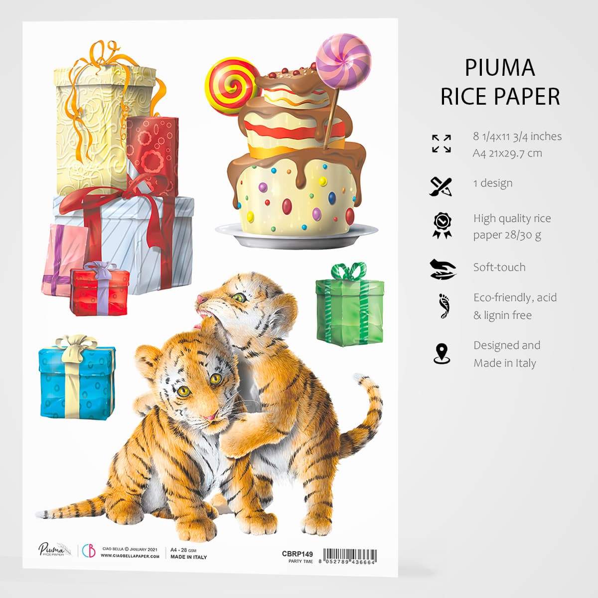 Ciao Bella Rice Paper A4 Party Time-3