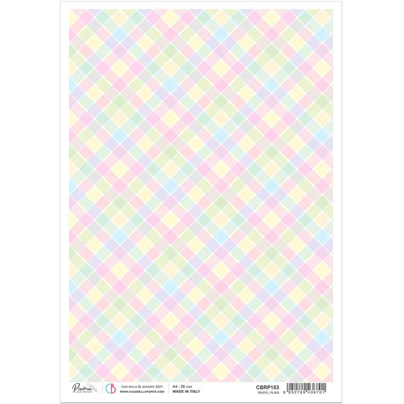 Ciao Bella Rice Paper A4 Pastel Plaid-1