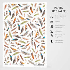 Ciao Bella Rice Paper A4 Feathers-3