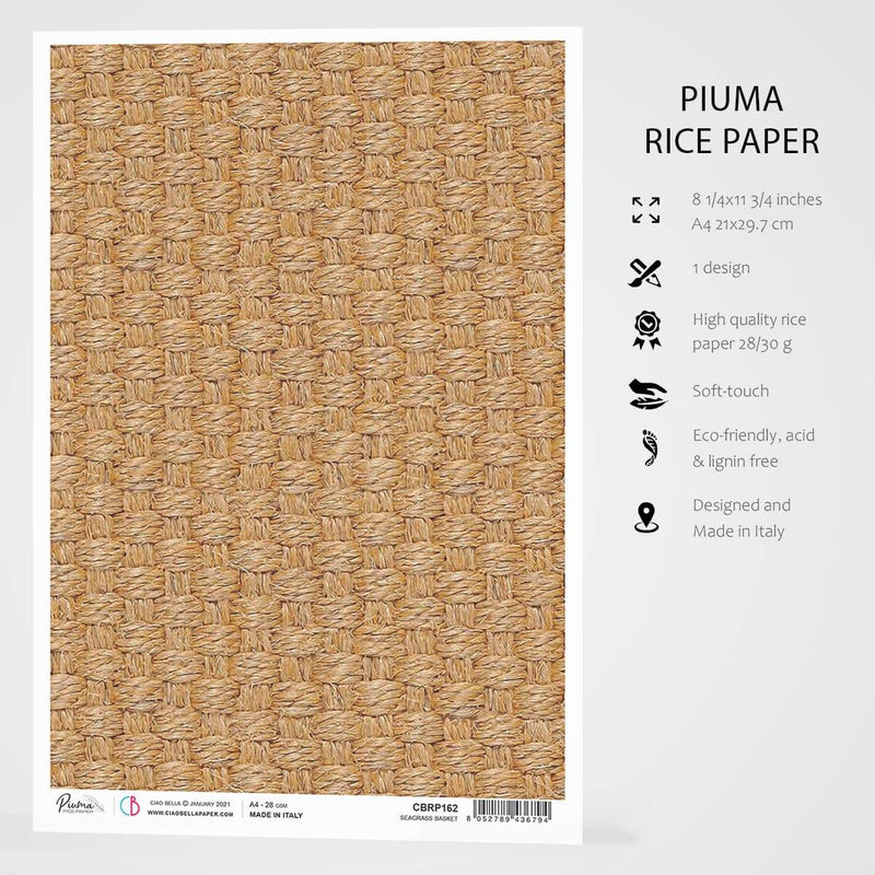 Ciao Bella Rice Paper A4 Seagrass Basket-3