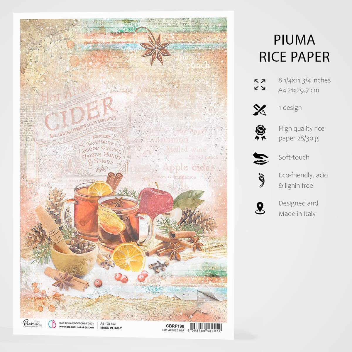 Ciao Bella Rice Paper A4 Hot Apple Cider-3