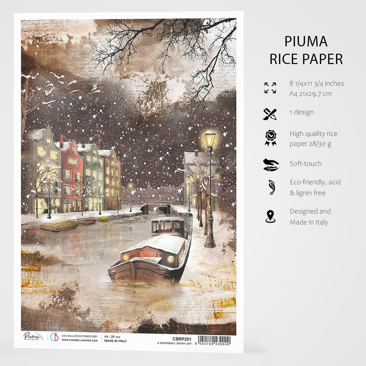 Ciao Bella Rice Paper A4 A Memorable Snowy Day-3