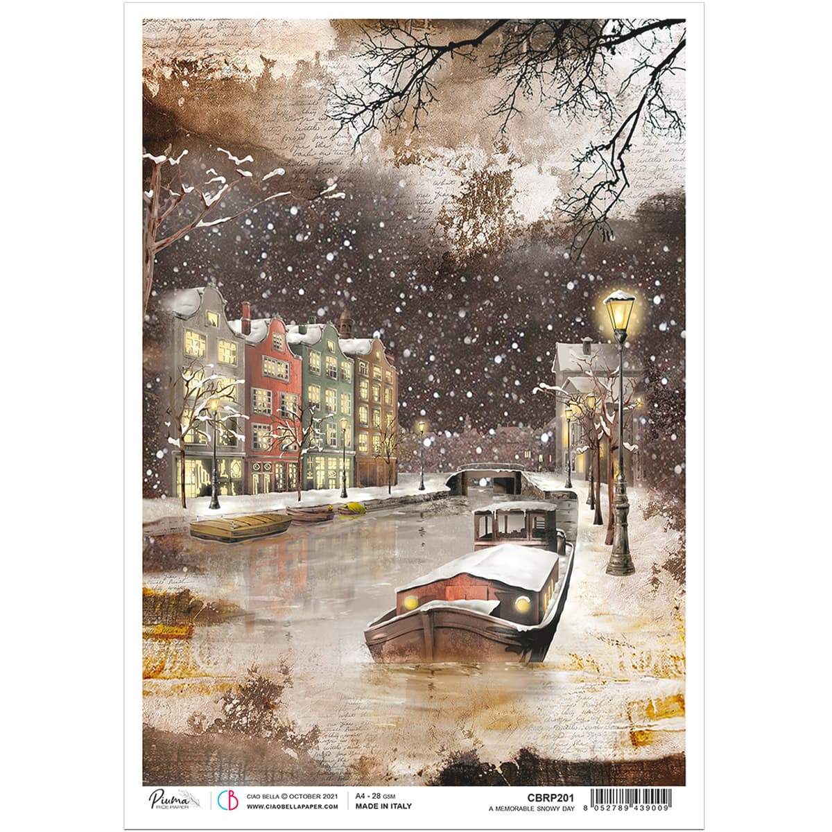 Ciao Bella Rice Paper A4 A Memorable Snowy Day-1