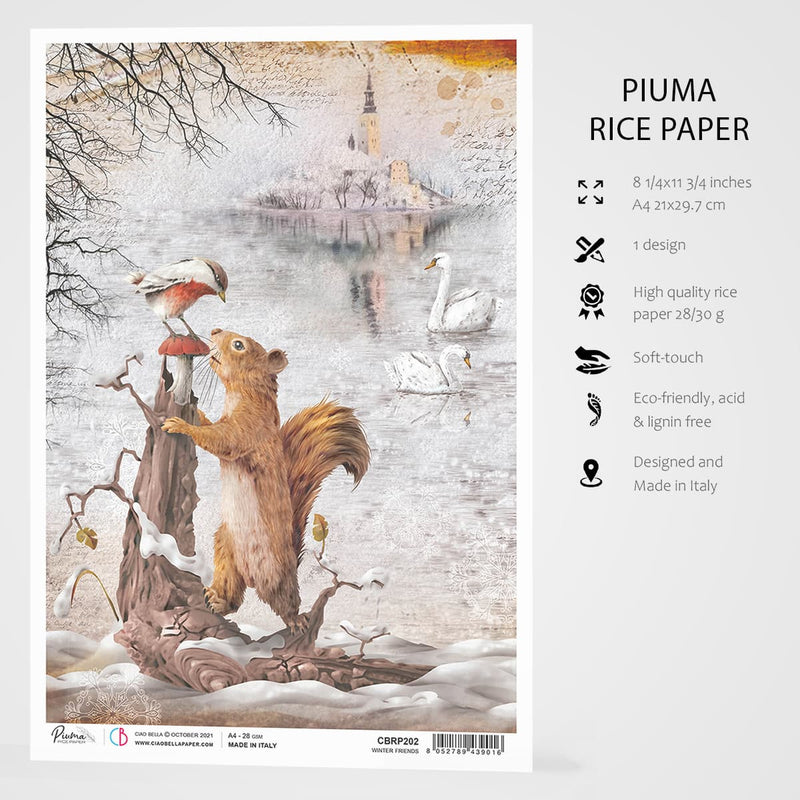 Ciao Bella Rice Paper A4 Winter Friends-3