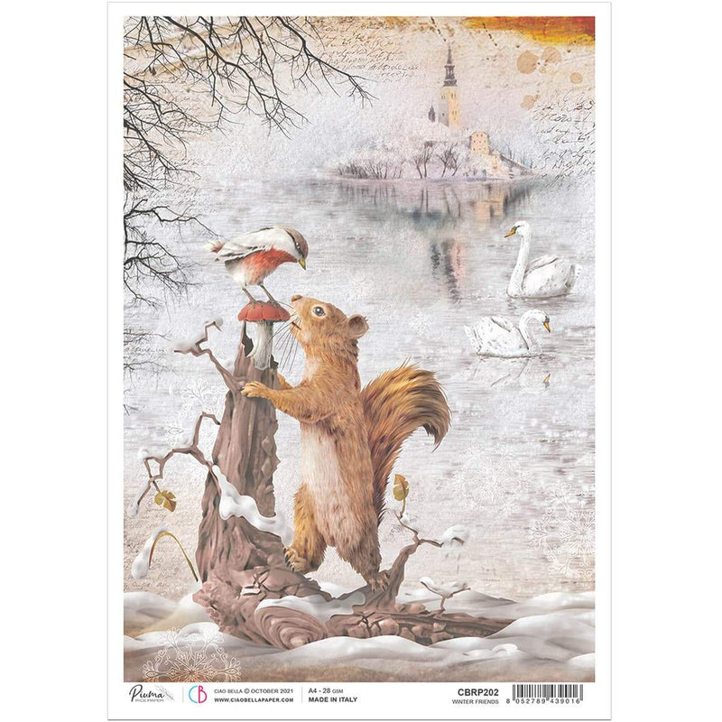 Ciao Bella Rice Paper A4 Winter Friends-1
