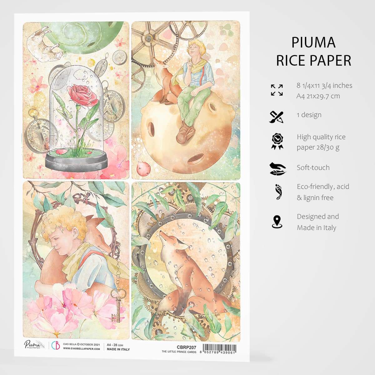 Ciao Bella Rice Paper A4 The Little Prince Cards-4