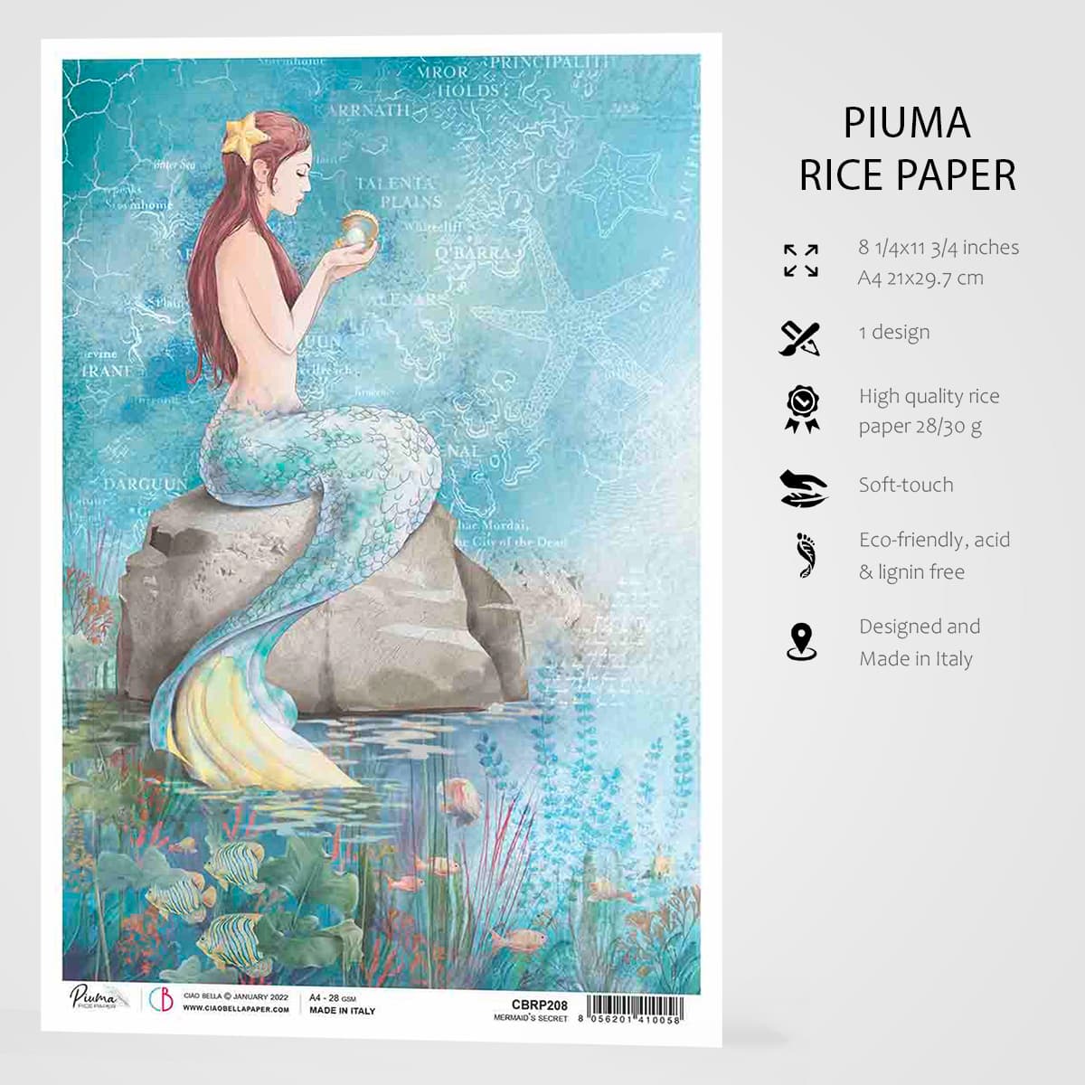 Ciao Bella Rice Paper A4 Mermaid's Secret-3