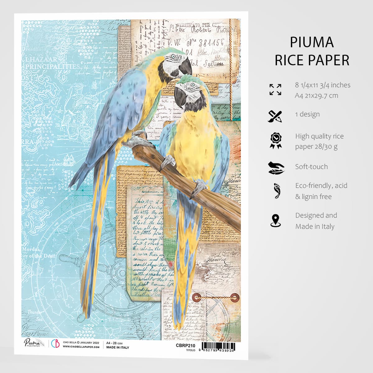 Ciao Bella Rice Paper A4 Captain's Quarters-3