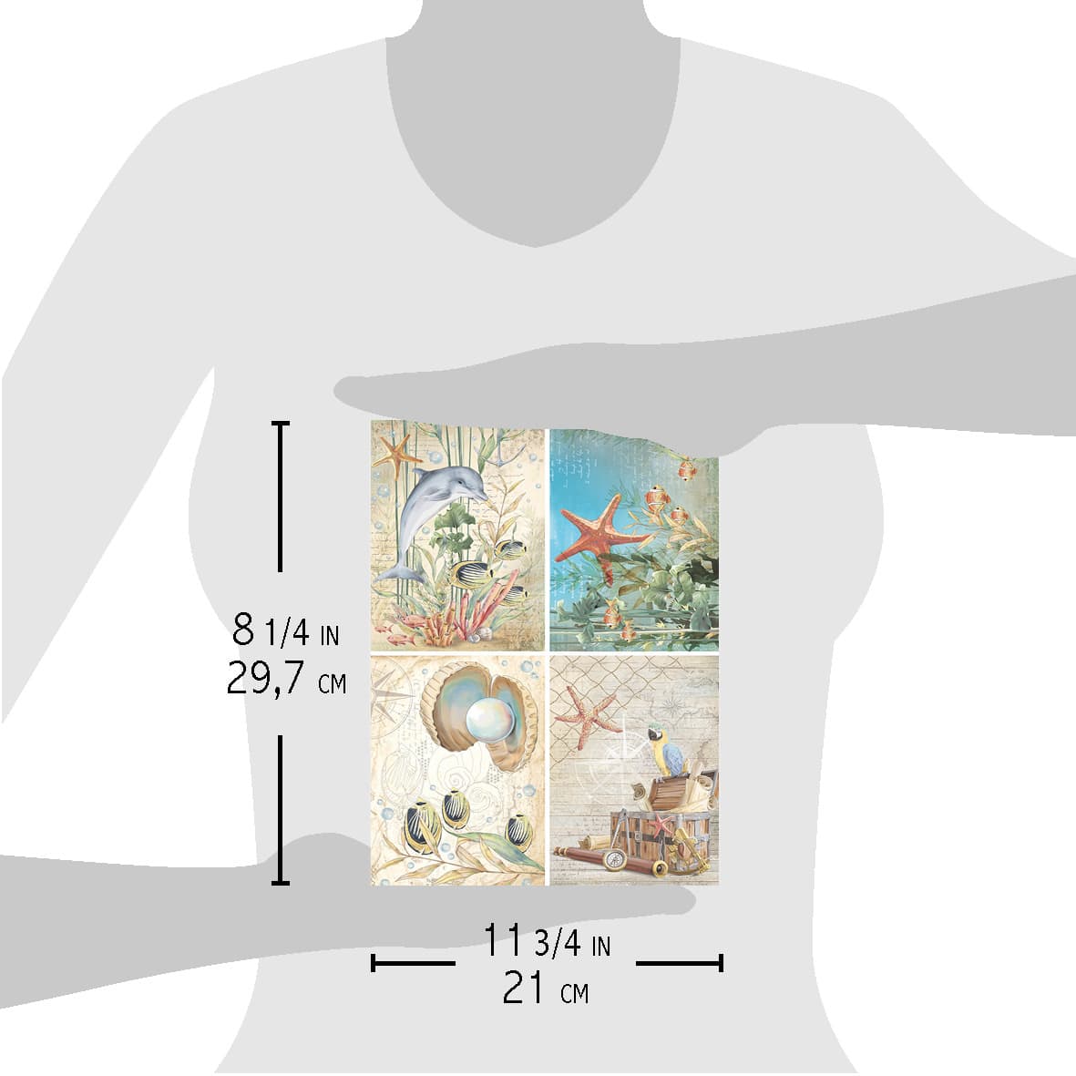 Ciao Bella Rice Paper A4 Underwater Cards-2