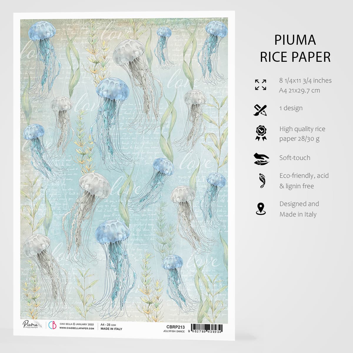 Ciao Bella Rice Paper A4 Jellyfish Dance-3
