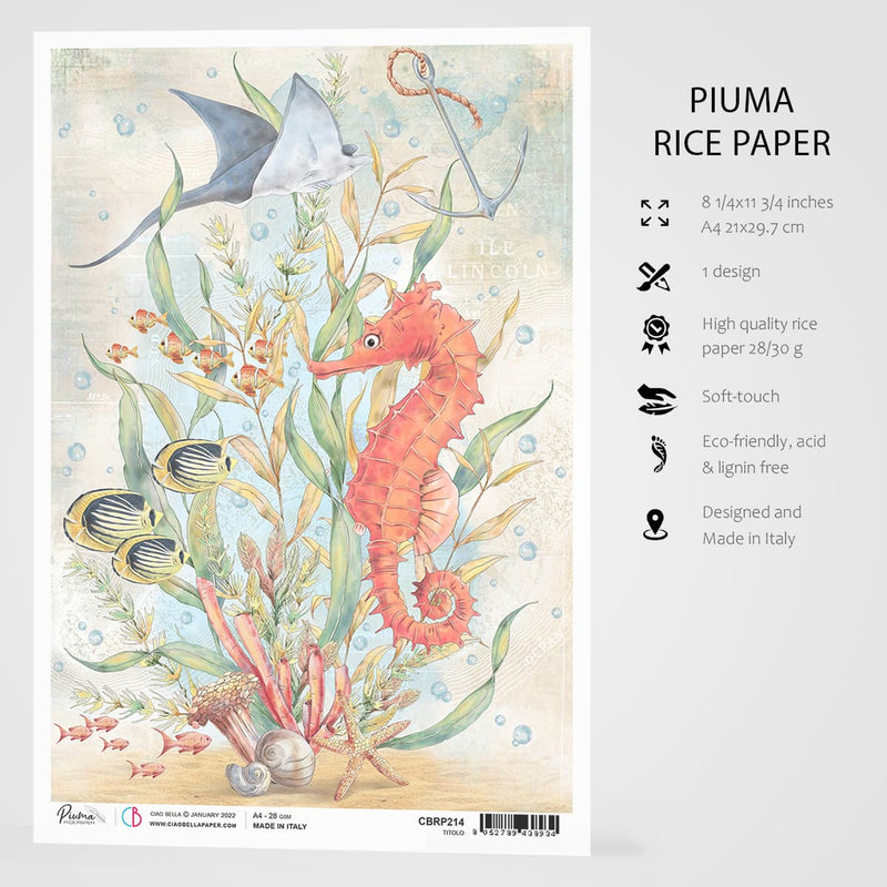 Ciao Bella Rice Paper A4 The Seahorse-3