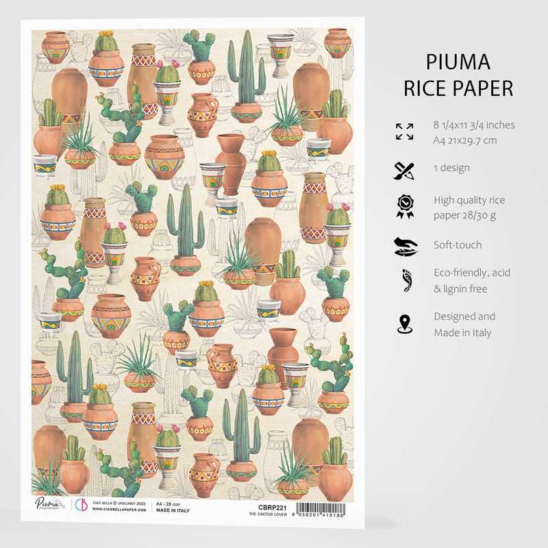 Ciao Bella Rice Paper A4 The Cactus Lover-3
