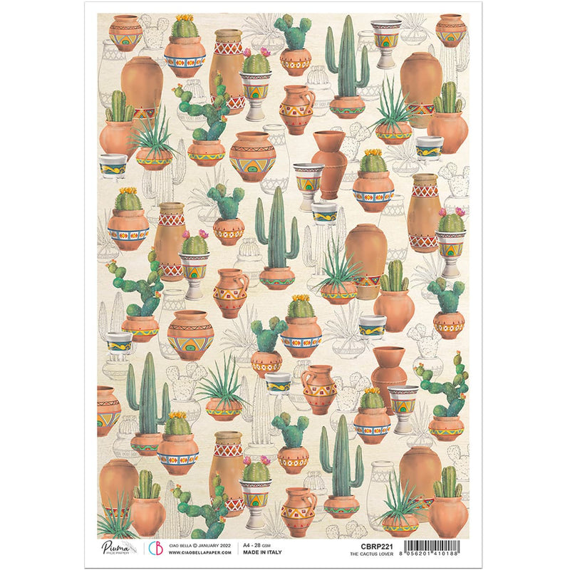 Ciao Bella Rice Paper A4 The Cactus Lover-1