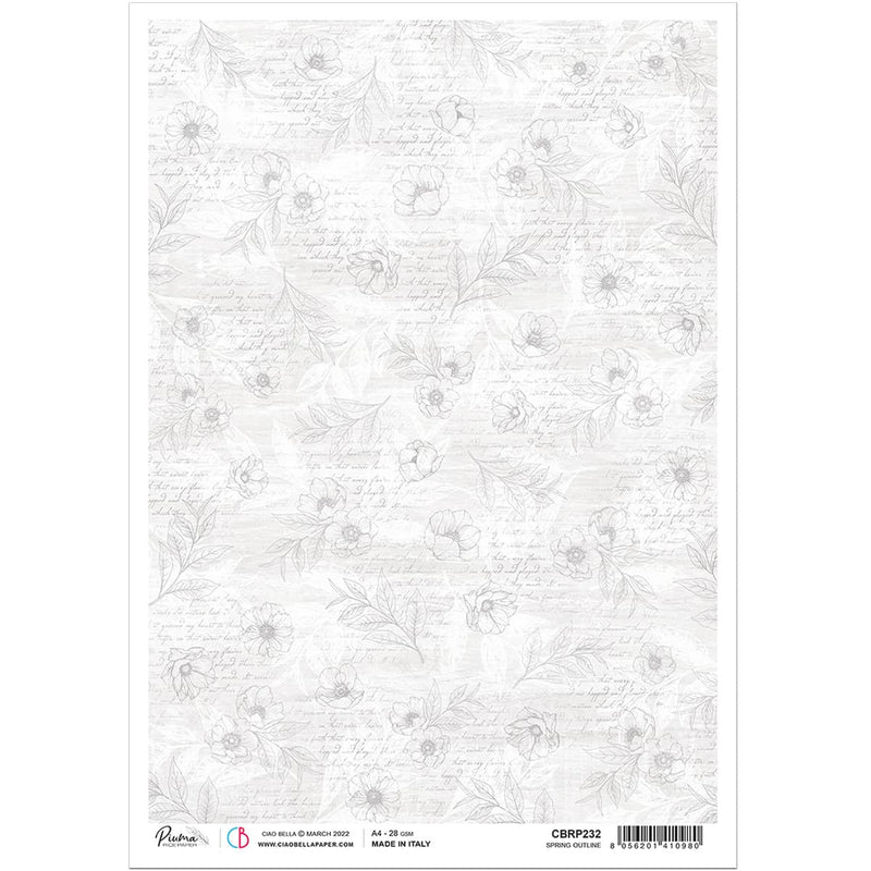 Ciao Bella Rice Paper A4 Spring Outline-1