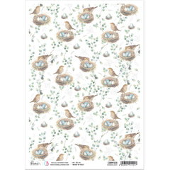 Ciao Bella Rice Paper A4 Sparrow Nest-1