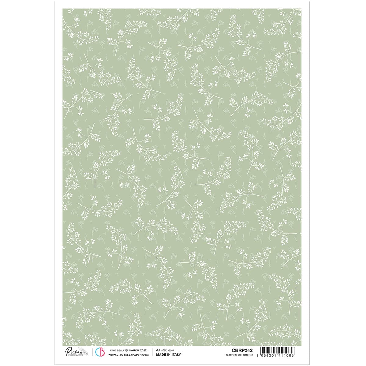 Ciao Bella Rice Paper A4 Shades Of Green-1