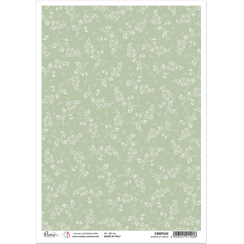 Ciao Bella Rice Paper A4 Shades Of Green-1
