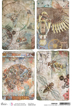 Ciao Bella Rice Paper A4 Piuma Engine Of The Future Cards - 5 Sheets-1